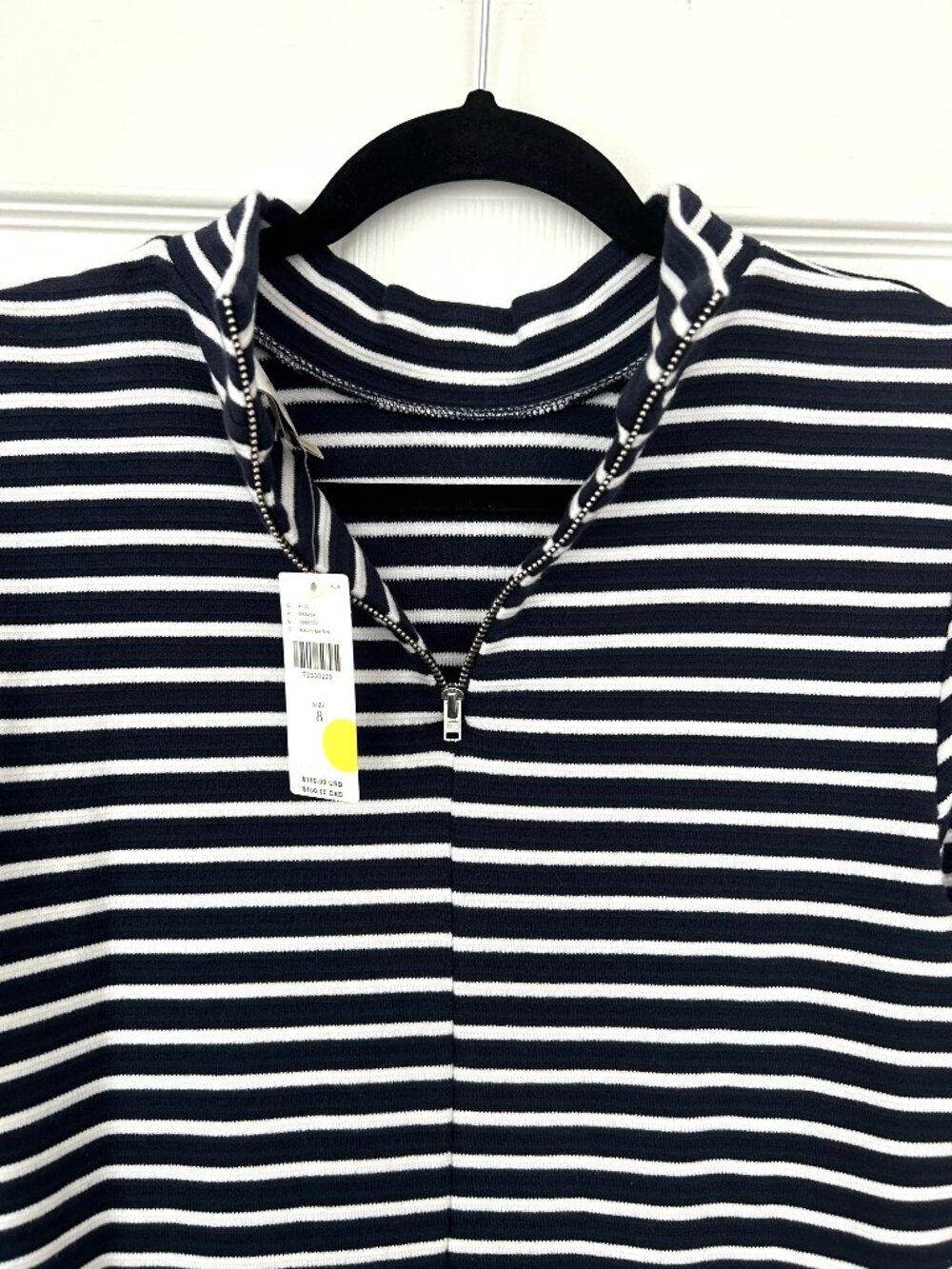 Anthropologie Seen Worn Kept Dress Womens 8 Navy White Striped Hooded Zip Knit - Picture 3 of 10